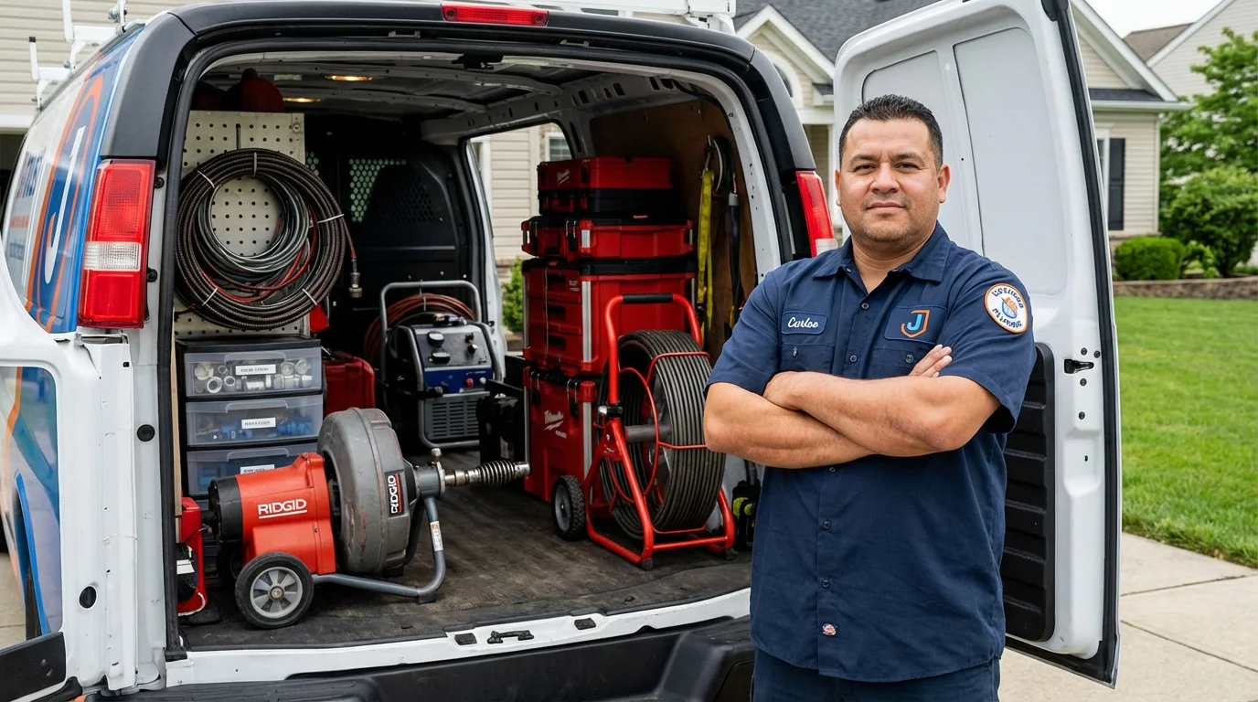 Professional drain cleaning equipment and Johns Plumbing LLC plumber in Parks