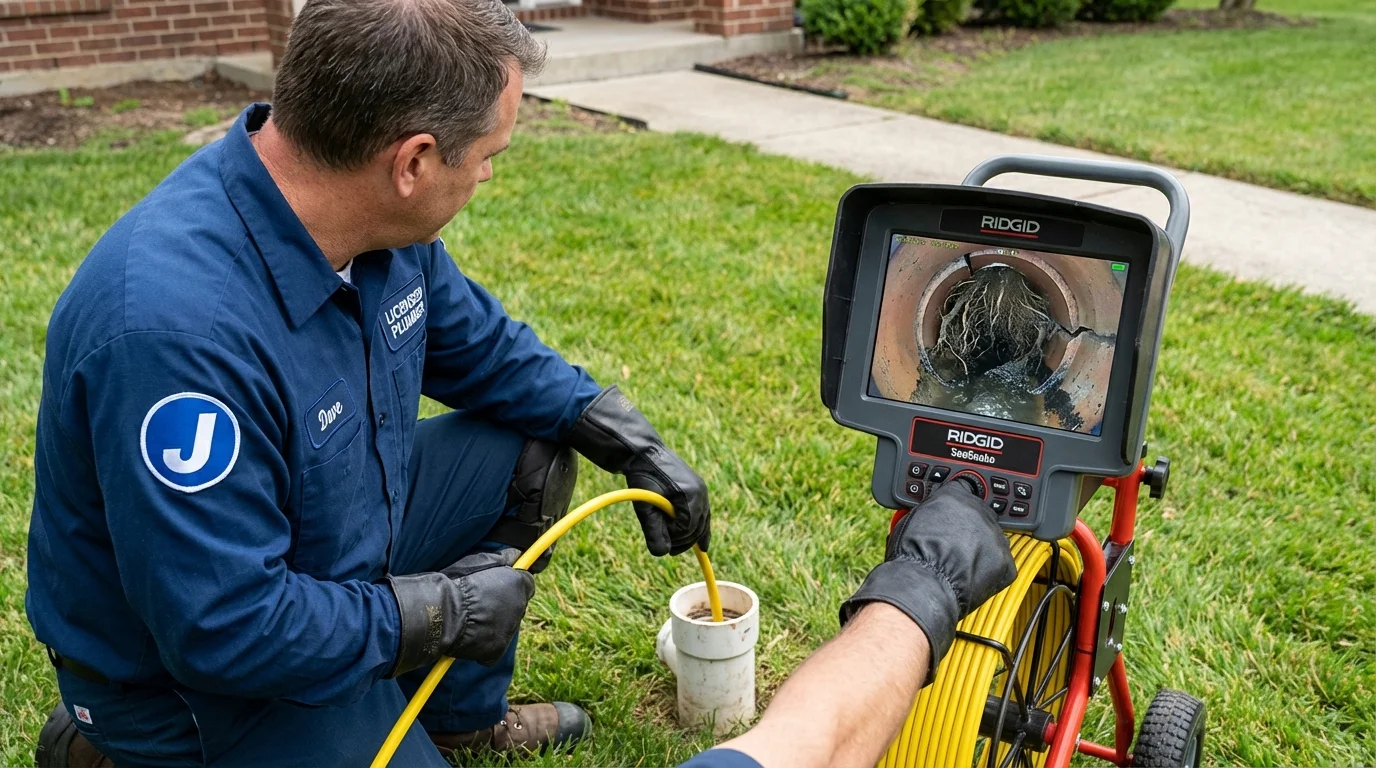 Sewer camera inspection being performed by Johns Plumbing LLC in Parks